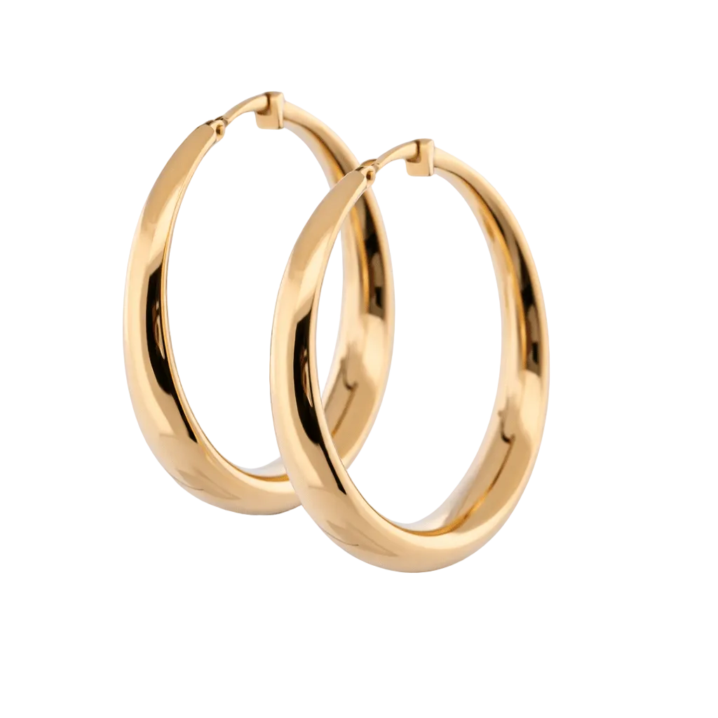Aurum Jewels Large Gold Hoop Earrings - Aurum Jewels