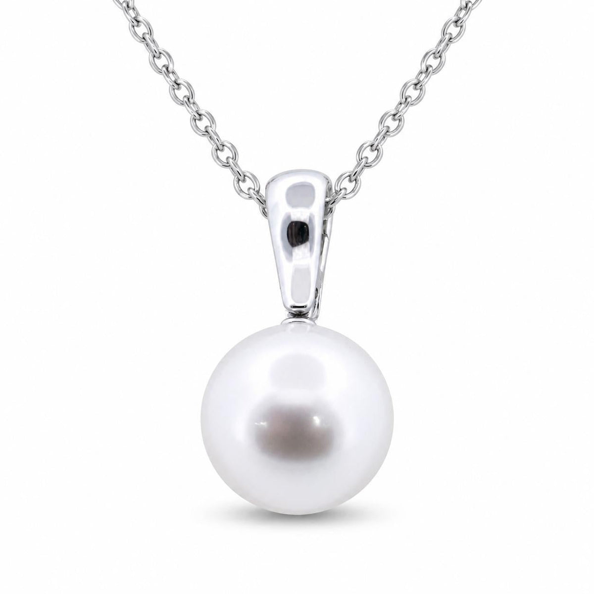Autore 18ct White Gold 11mm South South Pearl Pendant - Aurum Jewels