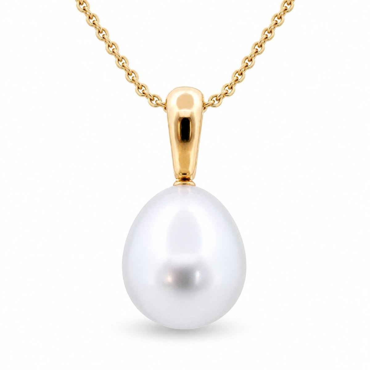 Autore 18ct Yellow Gold 11mm Drop South Sea Pearl Pendant - Aurum Jewels