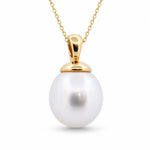 Autore 18ct Yellow Gold 14mm Semi Drop South Sea Pearl Pendant - Aurum Jewels