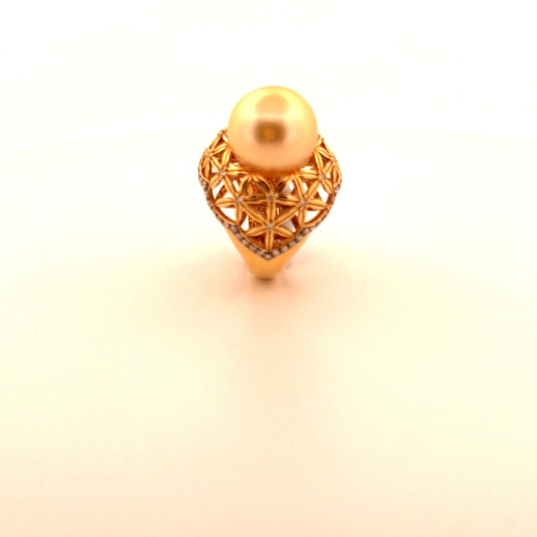 Autore Golden South Sea Pearl & Diamond Dress Ring - Aurum Jewels
