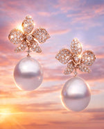 Autore ‘Orchid’ Pink Diamond & South Sea Pearl Earrings - Aurum Jewels