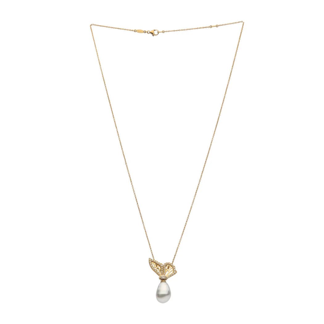 Autore ‘Papillion’ Diamond & South Sea Pearl Pendant - Aurum Jewels
