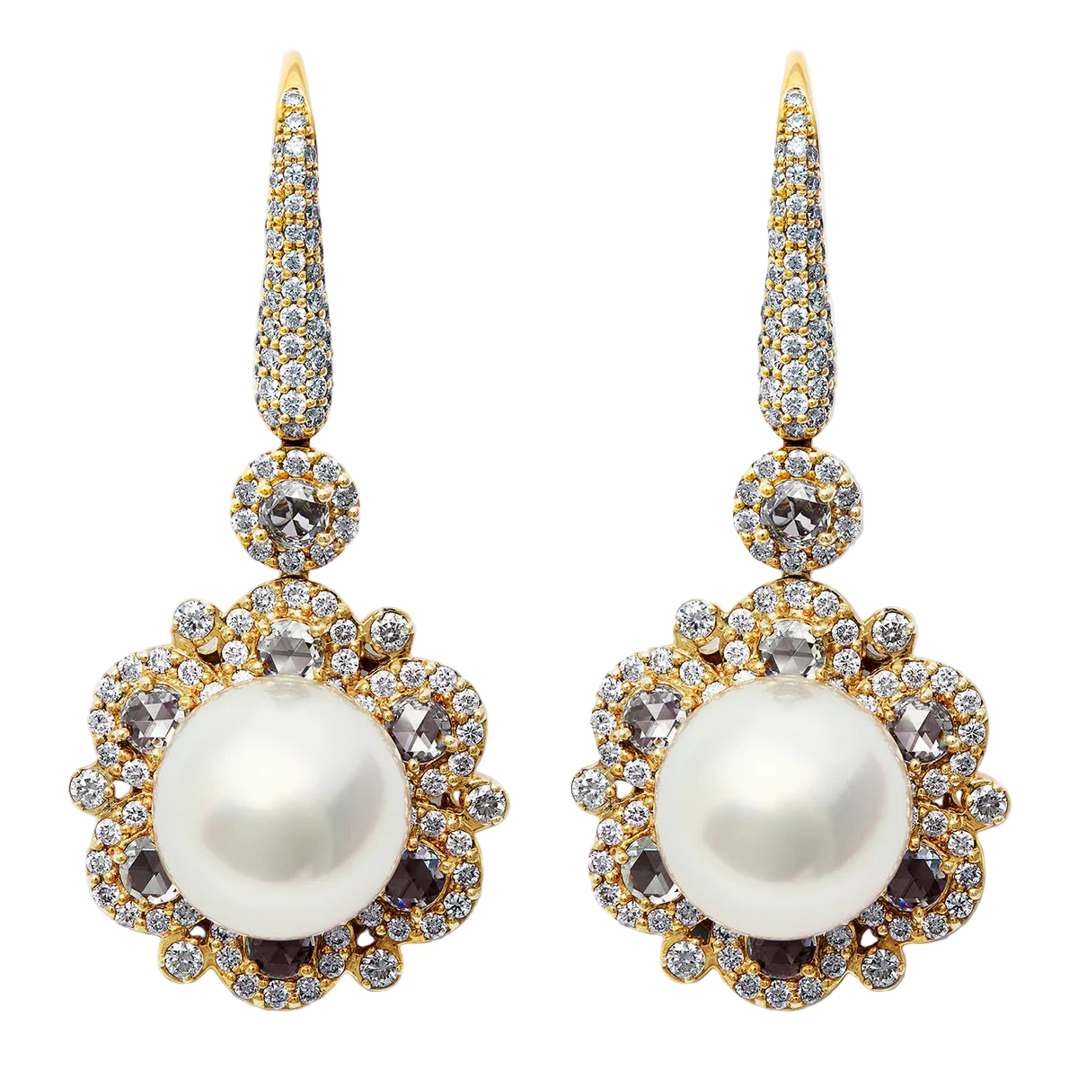 Autore South Sea Pearl & Diamond Earrings - Aurum Jewels