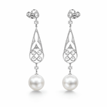 Autore South Sea Pearl & Rose Cut Diamond Earrings - Aurum Jewels