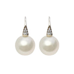 Autore South Sea Pearl Shepherd Hook Diamond Earrings - Aurum Jewels