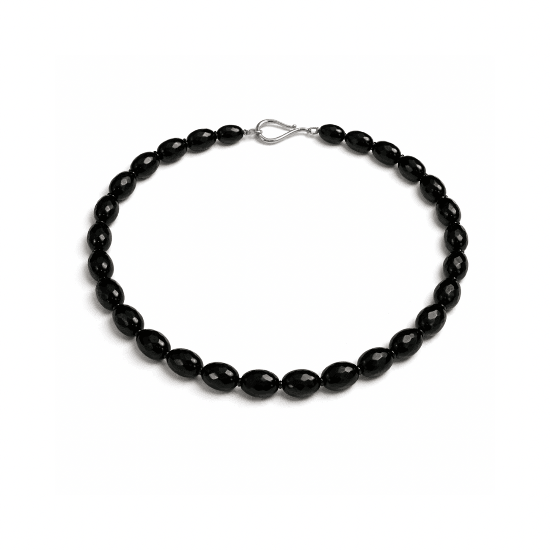 Black Spinel Bead Necklace - Aurum Jewels