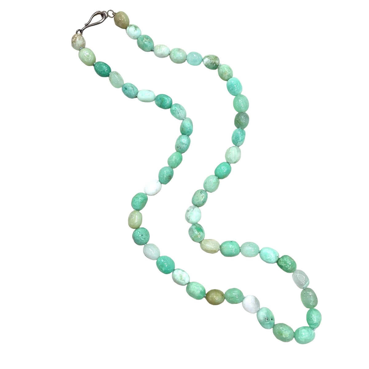 Brazilian Chrysoprase Gemstone Long Strand Necklace - Aurum Jewels