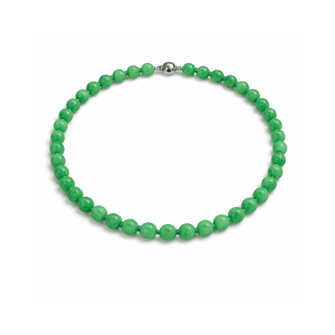 Chrysoprase Gemstone Beads Necklace - Aurum Jewels