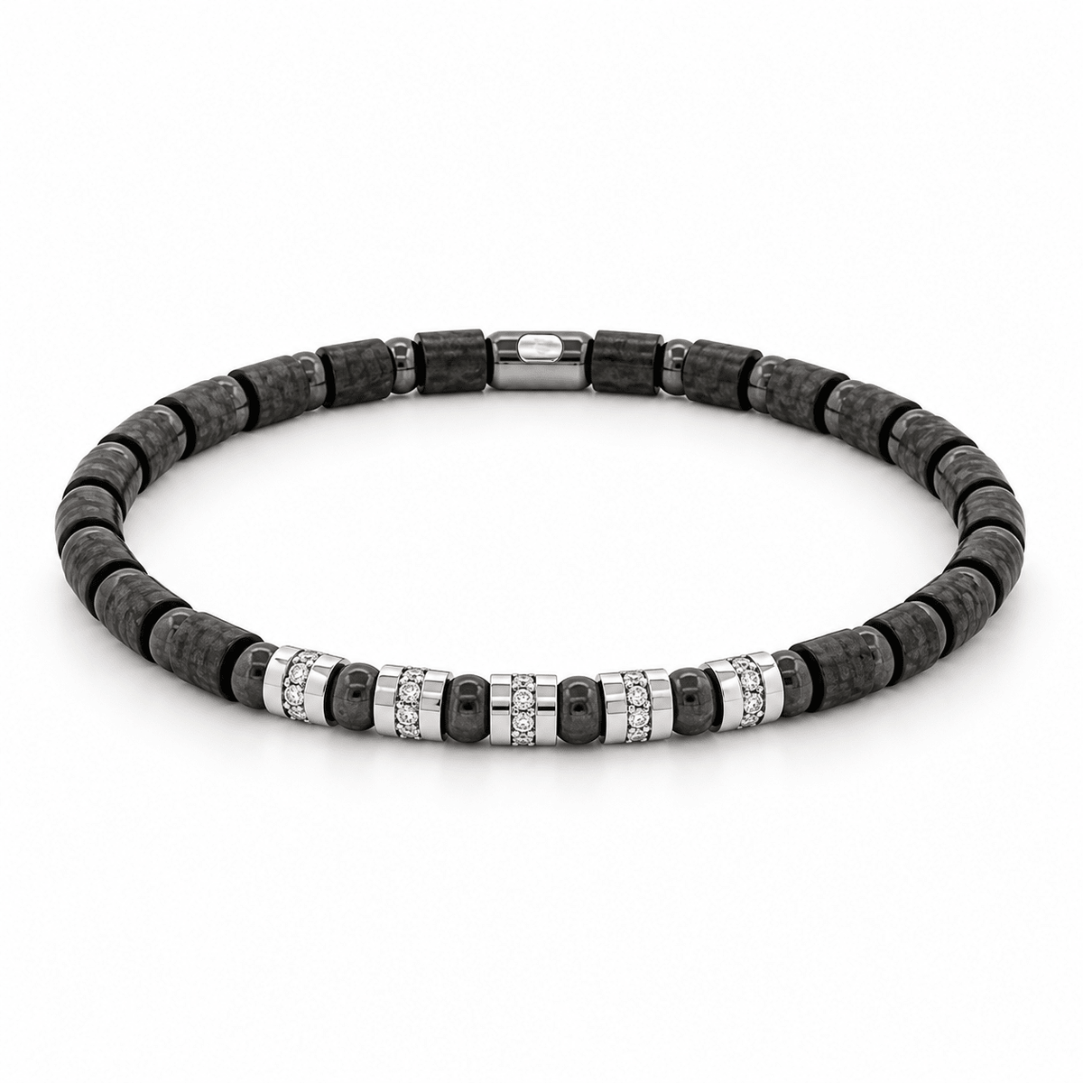 Demeglio Bracelet in Carbon Fiber, Black Ceramic & Diamonds - Aurum Jewels