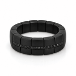 Demeglio Domino Luce Ring in Matte Black Ceramic with Diamonds - Aurum Jewels