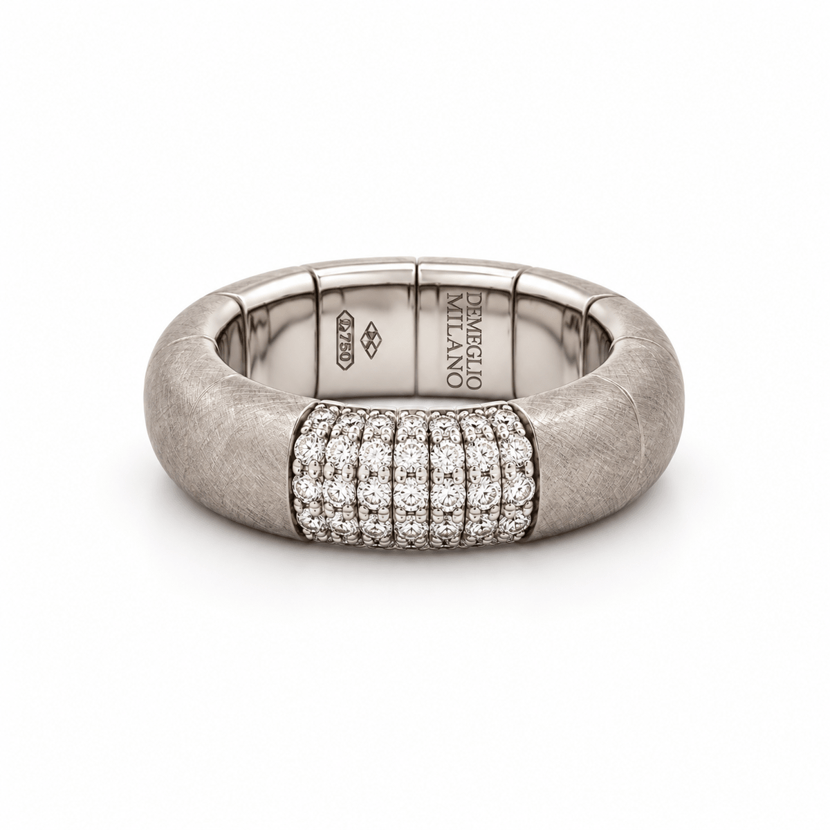 Demeglio Pura 18ct White Gold Ring with Diamonds - Aurum Jewels