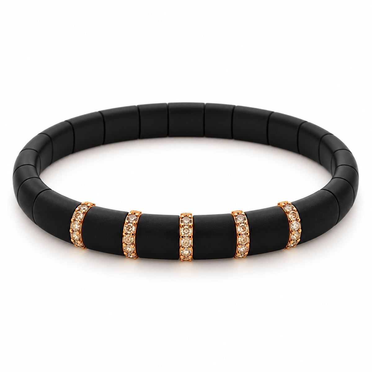 Demeglio Pura Black Matte Ceramic Bracelet & Brown Diamonds - Aurum Jewels
