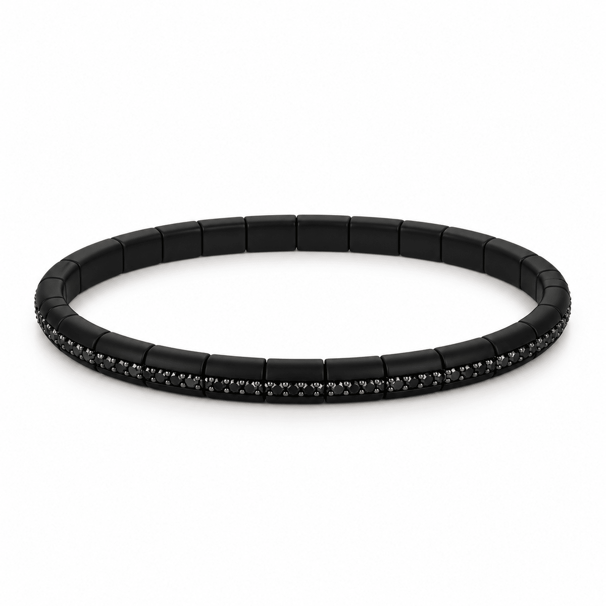 Demeglio Pura Luce Bracelet in Black Matte Ceramic & Black Diamonds - Aurum Jewels