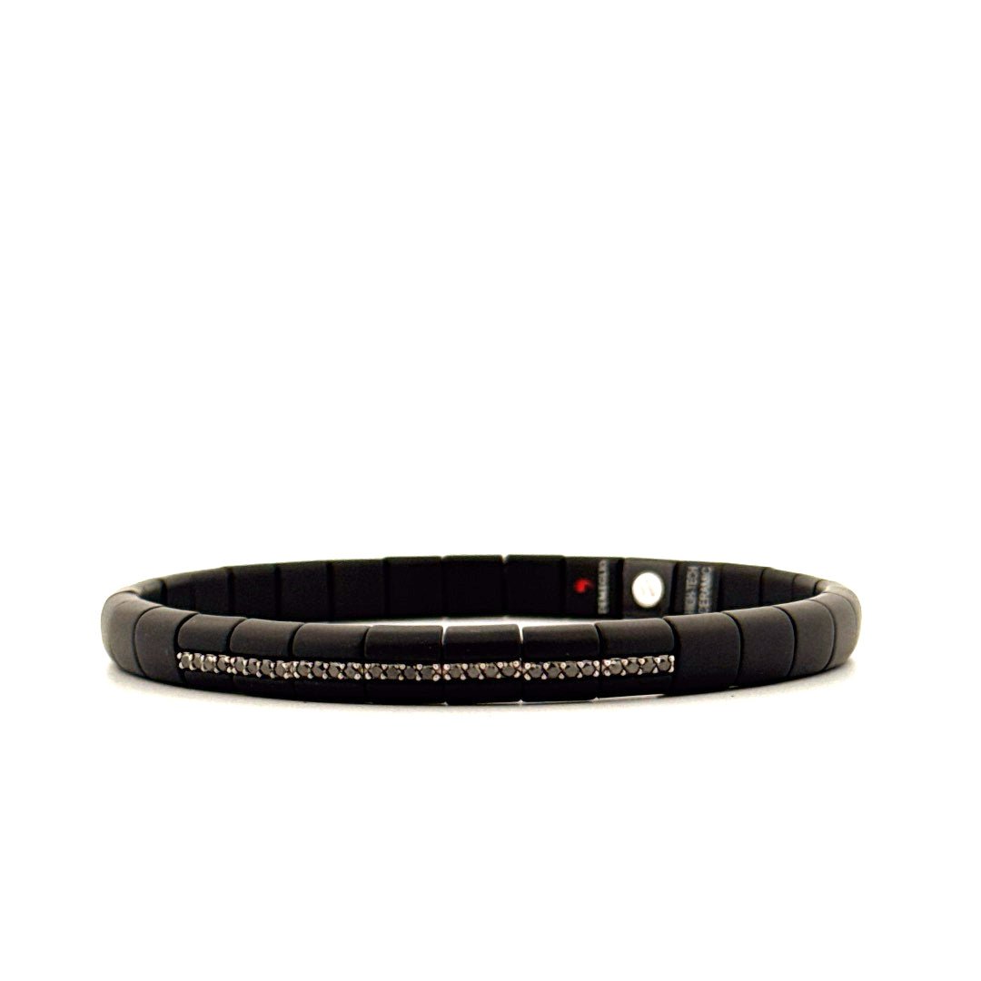 Demeglio Pura Luce Bracelet in Matte Black Ceramic & Diamonds - Aurum Jewels