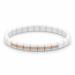Demeglio Pura Luce Bracelet in White Ceramic with Brown Diamonds - Aurum Jewels