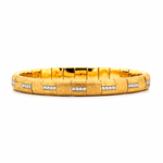 Demeglio Pura Luce Oro Bracelet in Matte Yellow Gold & Diamonds - Aurum Jewels