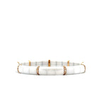Demeglio Pura White Polished Ceramic & Brown Diamonds Bracelet - Aurum Jewels