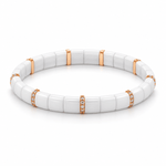 Demeglio Pura White Polished Ceramic & Brown Diamonds Bracelet - Aurum Jewels