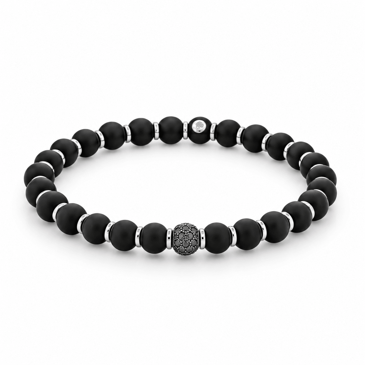Demeglio Sfera Bracelet in Matte Black Ceramic 18ct White Gold & Diamonds - Aurum Jewels