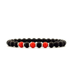 Demeglio Sfera Bracelet in Matte Black Ceramic with Coral and Diamonds - Aurum Jewels