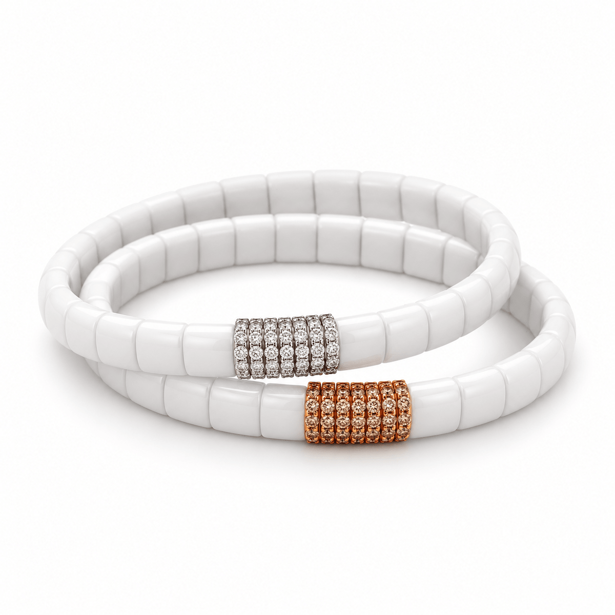Demeglio White Ceramic & Diamond Bracelet - Aurum Jewels