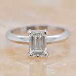 Emerald Cut Diamond Solitaire Engagement Ring - Aurum Jewels