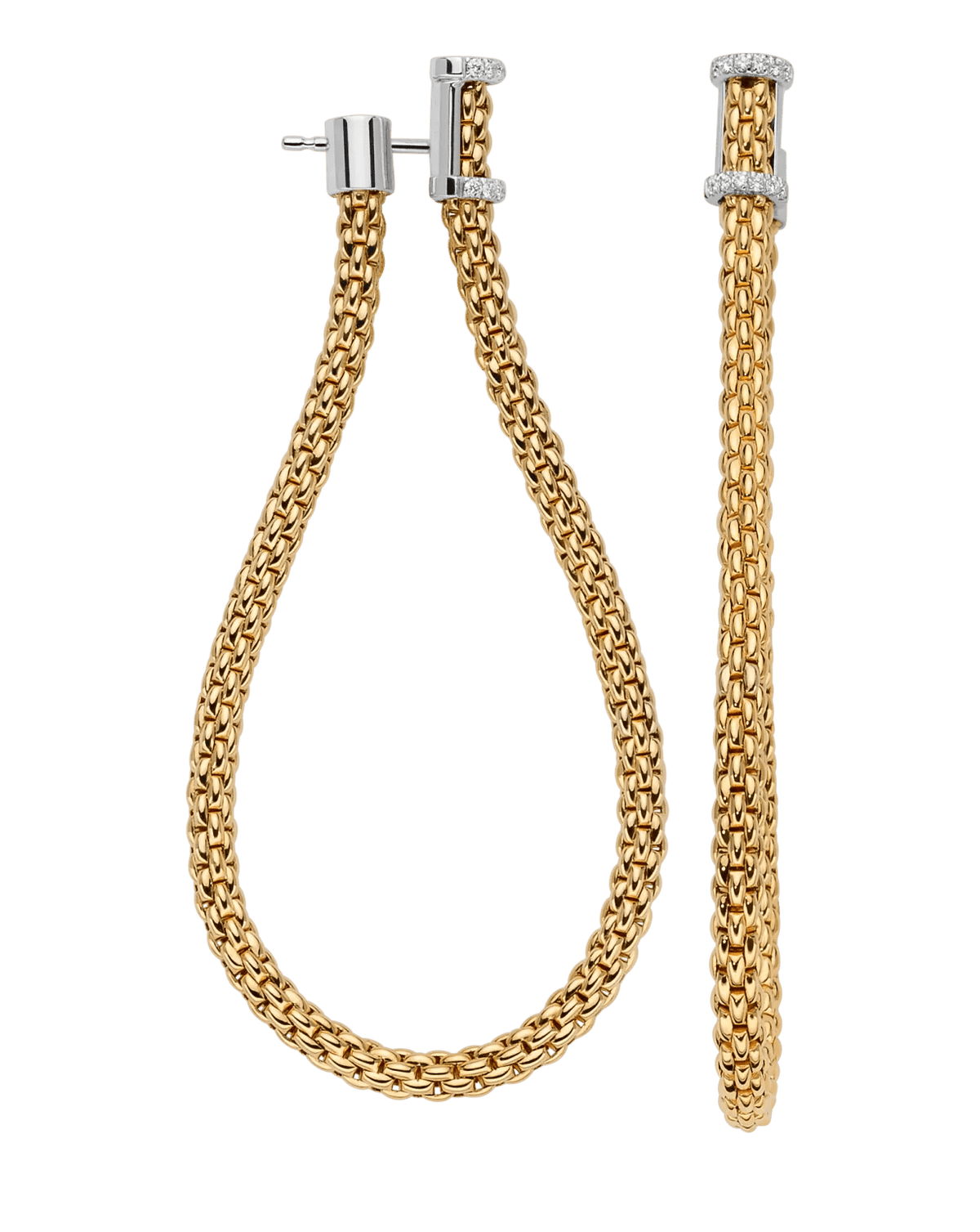 Flex’It Earrings in Gold with Pave Diamonds - Aurum Jewels