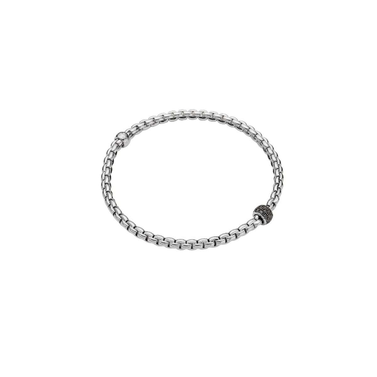 Flex’It White Gold Bracelet with Black Diamonds - Aurum Jewels