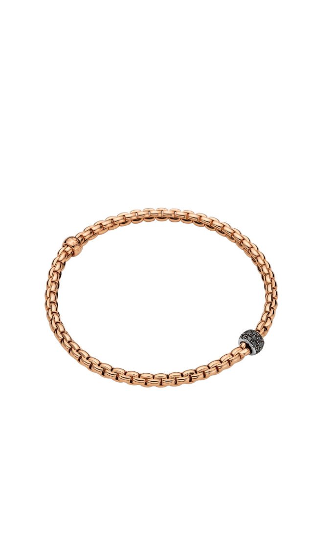 FOPE Flex’It EKA 18 Rose Gold Bracelet & Black Diamonds - Aurum Jewels