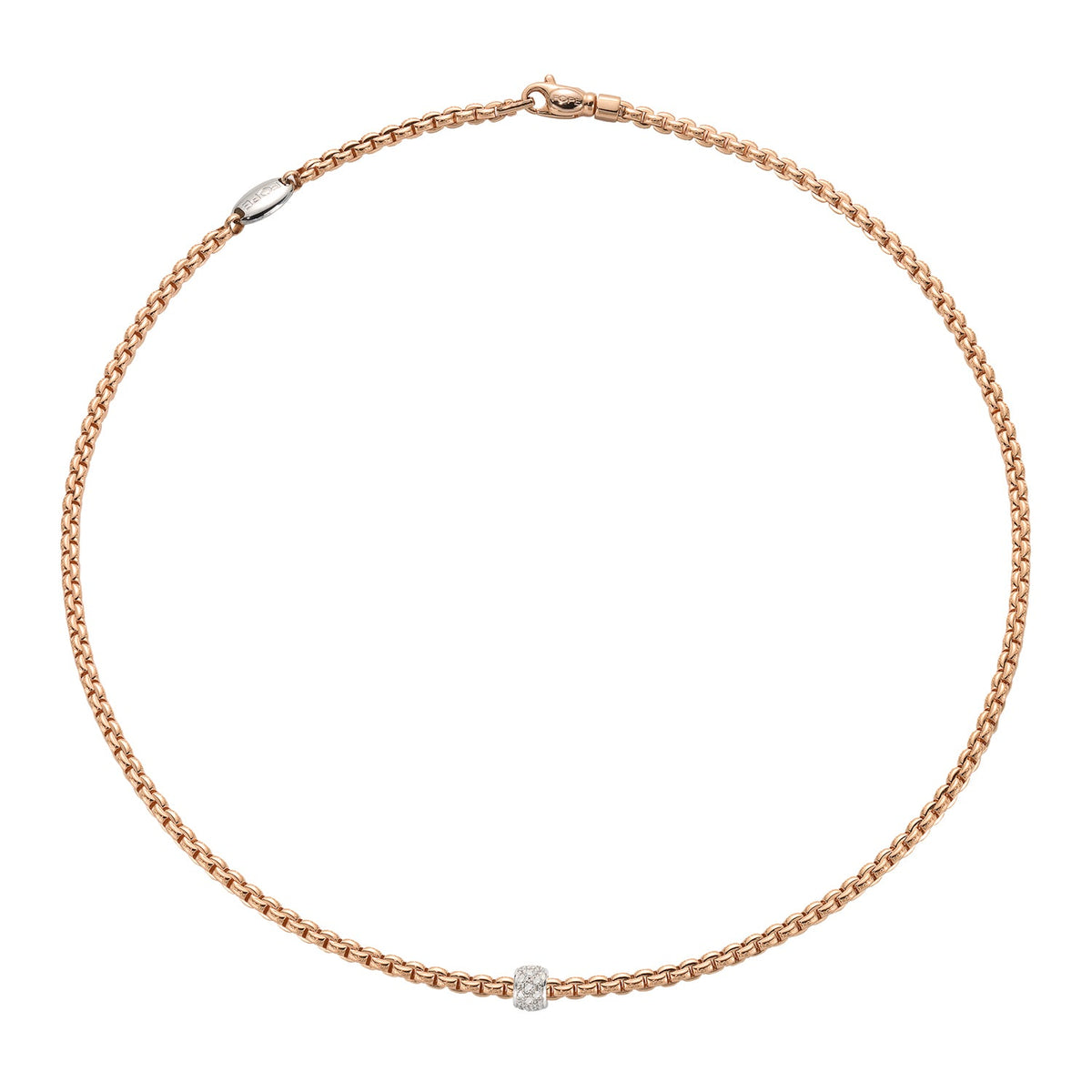 FOPE Flex'It Eka Pink Gold Necklace with Diamonds - Aurum Jewels