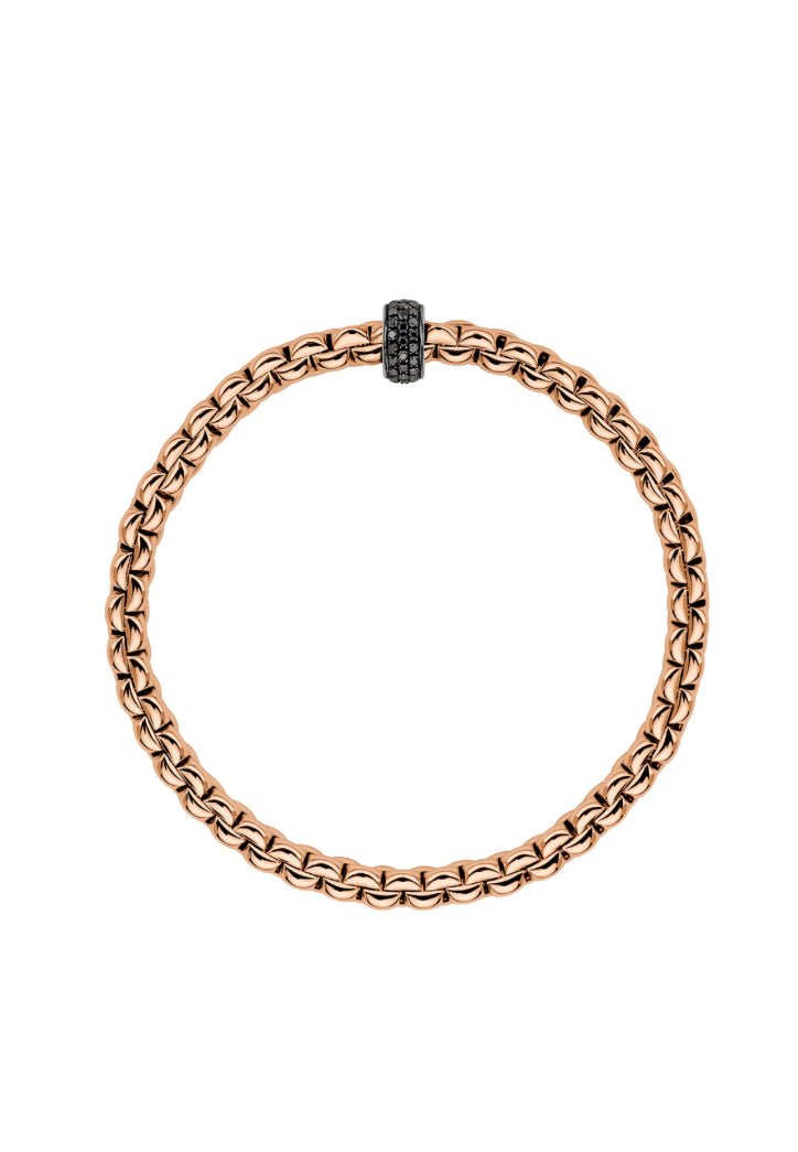 FOPE Flex'It Eka Rose Gold Bracelet with Black Diamonds - Aurum Jewels