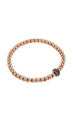 FOPE Flex'It Eka Rose Gold Bracelet with Black Diamonds - Aurum Jewels