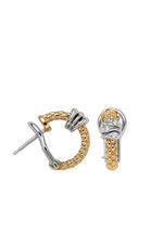 FOPE Prima 18ct Yellow Gold Semi Hoop Earrings with Diamonds - Aurum Jewels