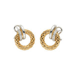FOPE Solo 18ct Yellow & White Gold Earrings with Diamonds - Aurum Jewels