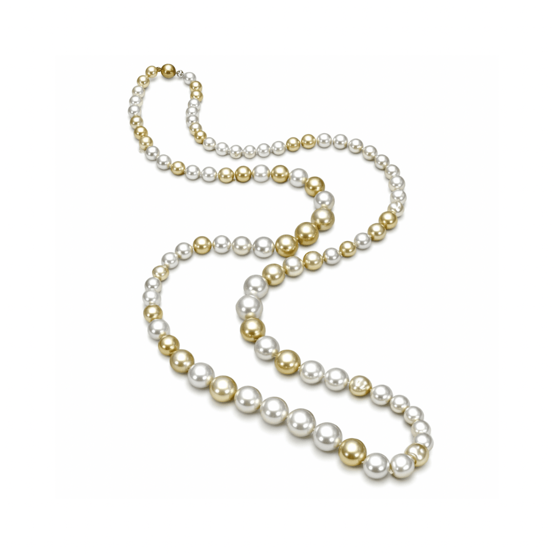 Gold & White South Sea Pearl Strand 7mm - 14mm - Aurum Jewels
