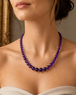 Graduated Amethyst Bead Necklace - Aurum Jewels