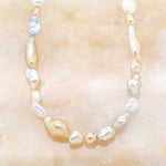 Keshi Pearl Necklace with Gold Clasp - Aurum Jewels