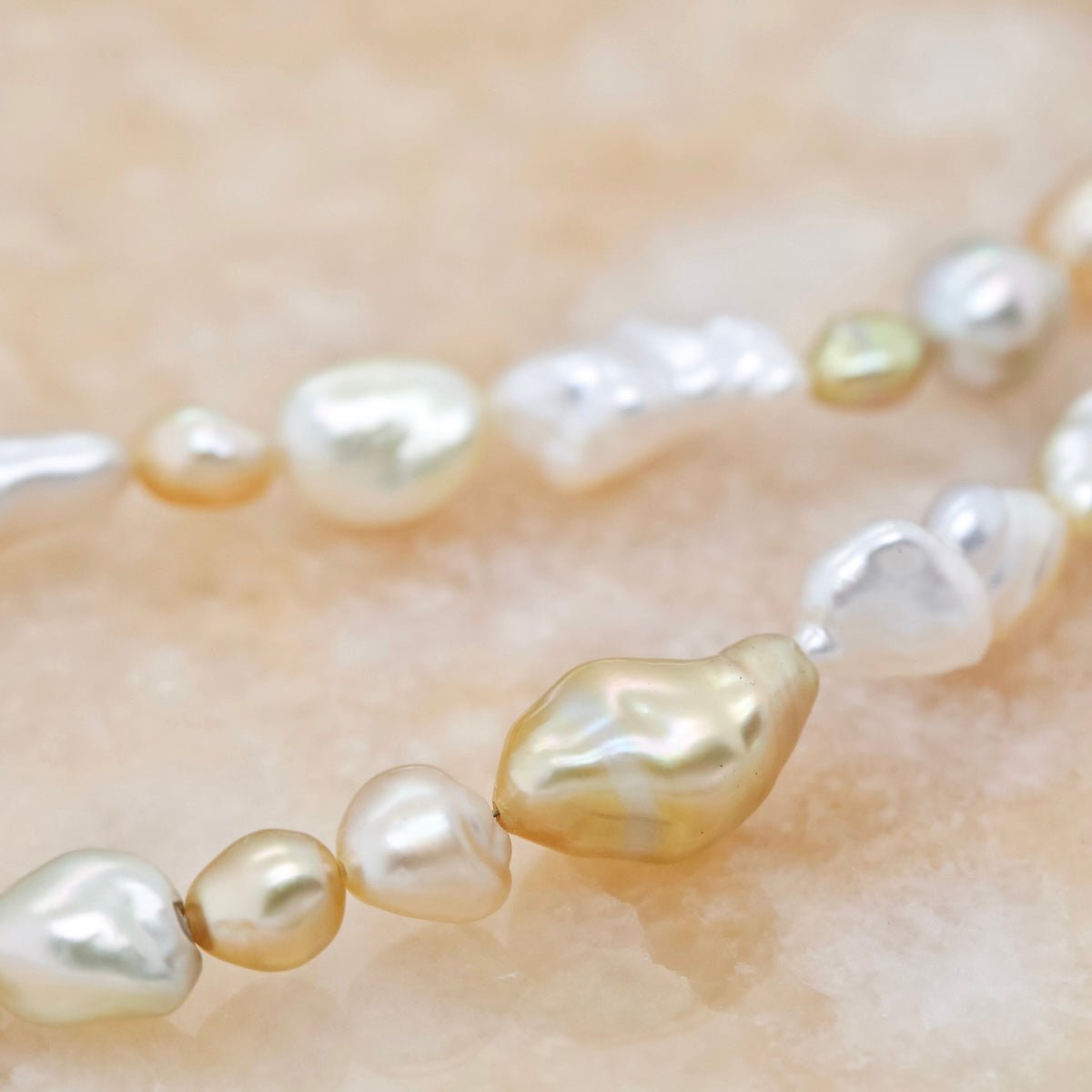 Keshi Pearl Necklace with Gold Clasp - Aurum Jewels