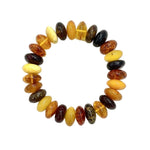 Multi Colour Amber Bead Bracelet - Aurum Jewels