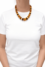 Multi Colour Amber Necklace - Aurum Jewels