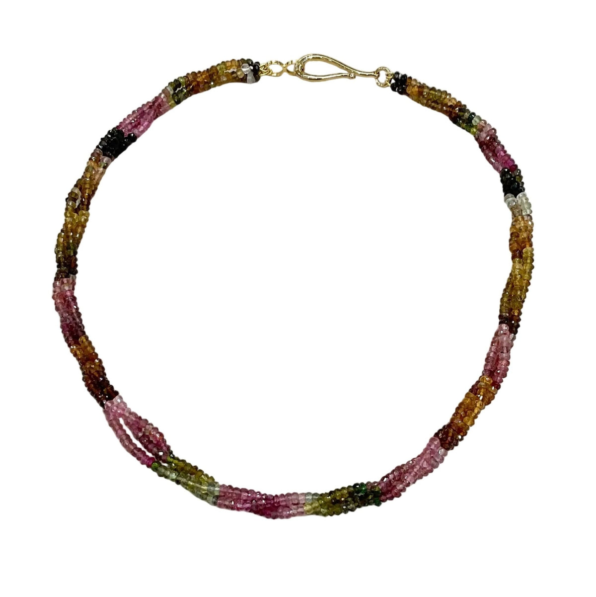 Multi Coloured Tourmaline Gemstone Beads Necklace - Aurum Jewels