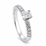 Natural Radiant Cut Engagement Ring with Diamond Band - Aurum Jewels