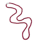 Natural Ruby Gemstone Beads Necklace - 72cm - Aurum Jewels