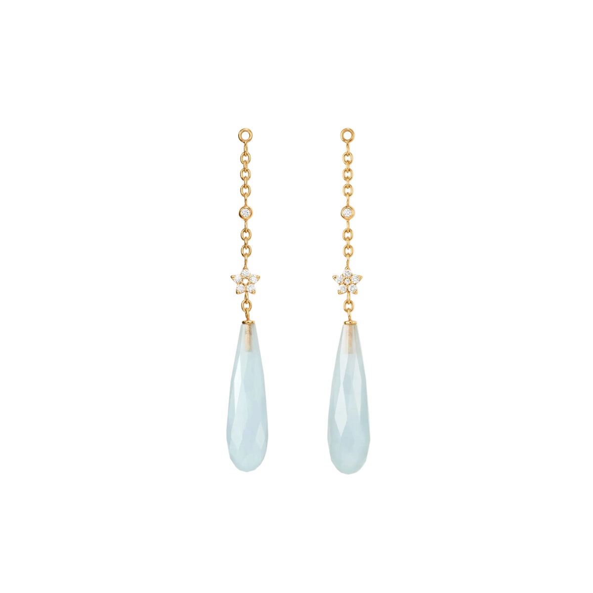 Ole Lynggaard Aquamarine & Diamond Earring Drop Pendants - Aurum Jewels
