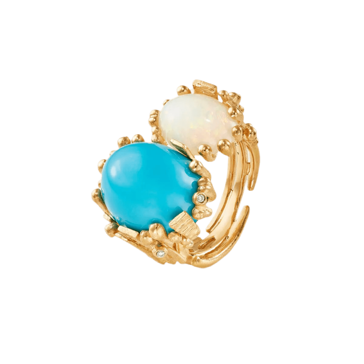 Ole Lynggaard Boho Ring with Turquoise & Opal - Aurum Jewels