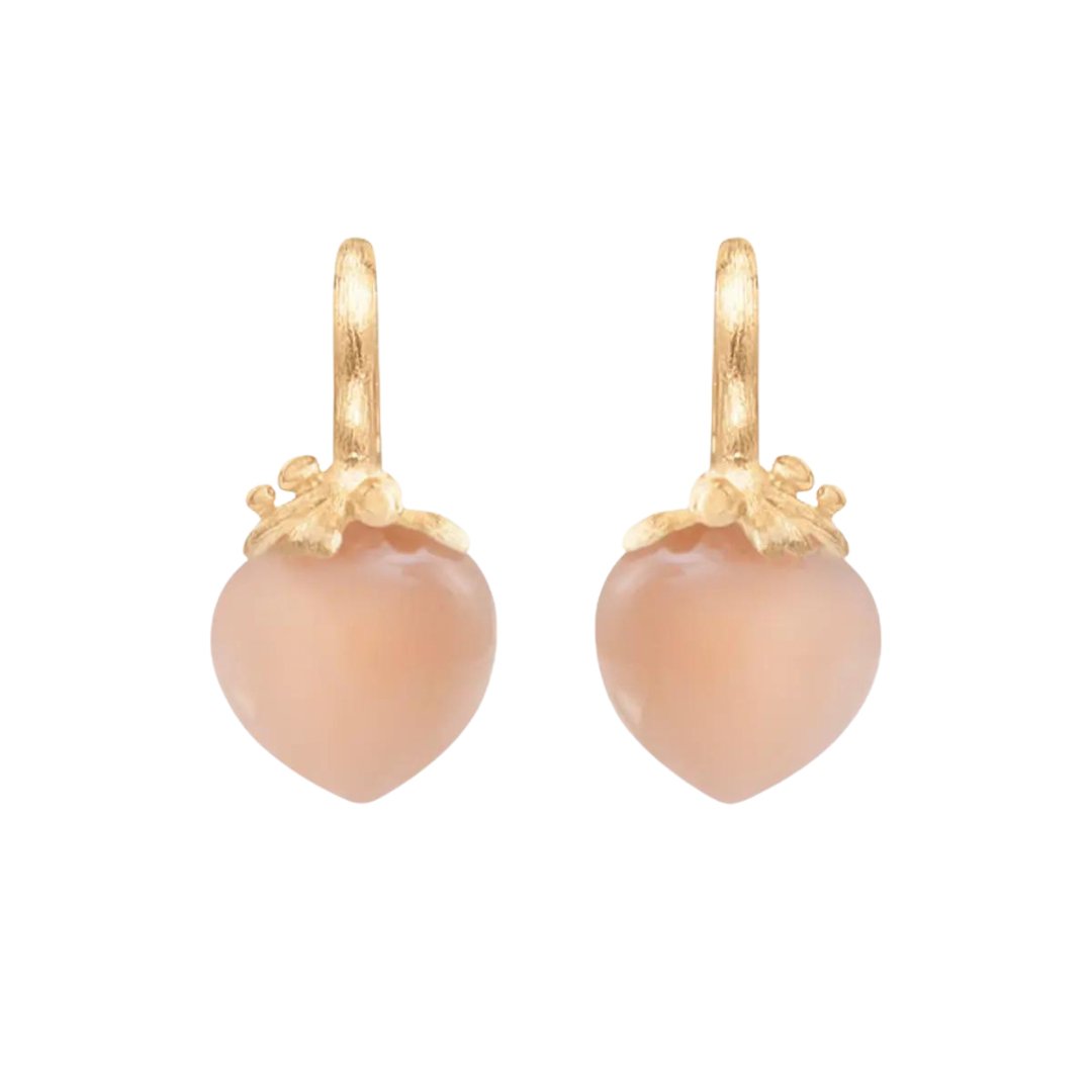 Ole Lynggaard Dew Drop Earrings with Blush Moonstone - Aurum Jewels