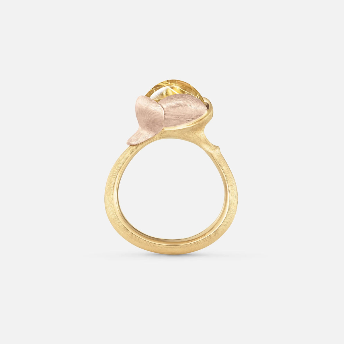 Ole Lynggaard Lotus 2 Rutile Quartz Ring - Aurum Jewels