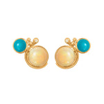 Ole Lynggaard Lotus Earrings with Opal, Turquoise & Diamonds - Aurum Jewels