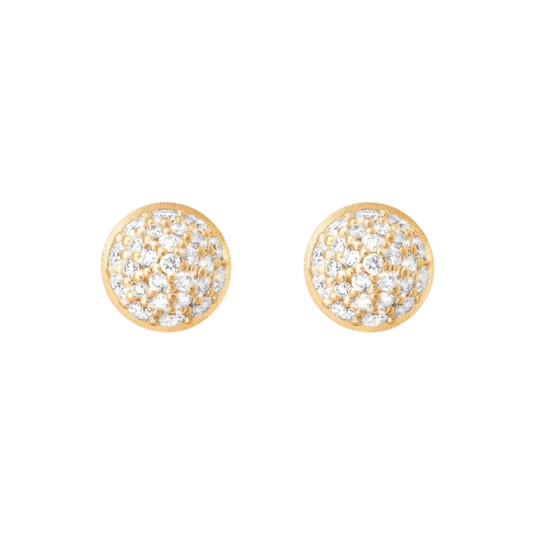 Ole Lynggaard Lotus Earrings with Pave Diamonds - Aurum Jewels